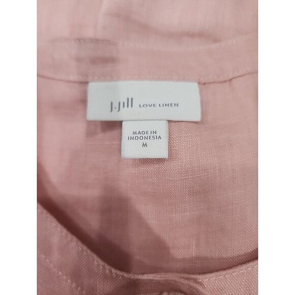 J. Jill Blush Linen Top Sleeveless Shirt Casual Lightweight Women's Medium - Picture 6 of 8